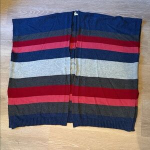 GAP Women’s Navy Heater Striped Poncho